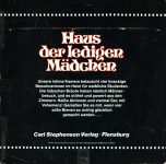 Carl Stephenson Verlag Haus Der Ledigen Madchen first box back