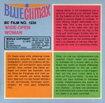 Blue Climax 1234 Wide Open Woman first box back